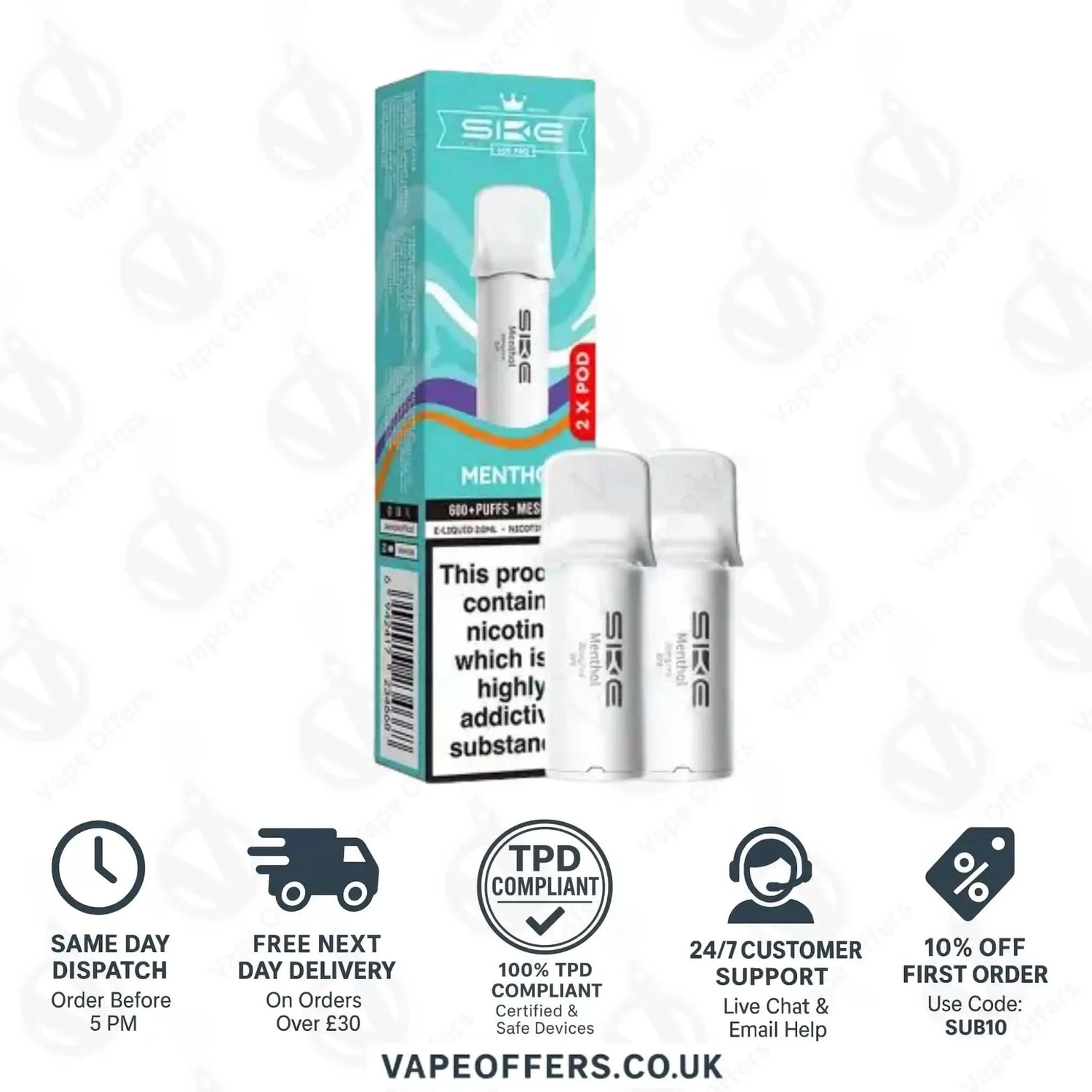 Menthol SKE Crystal Bar 600 Pro Prefilled Pods 