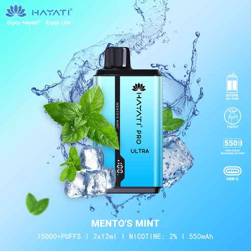 Crystal Pro Max By Hayati 15000 Disposable Vape - Mento's Mint
