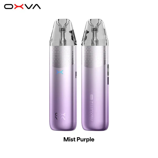 OXVA NeXLIM 2 Mini pod kit in mist purple, front and back