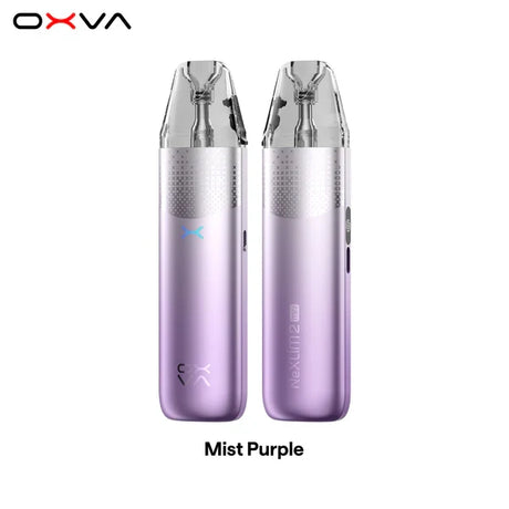 OXVA NeXLIM 2 Mini pod kit in mist purple, front and back