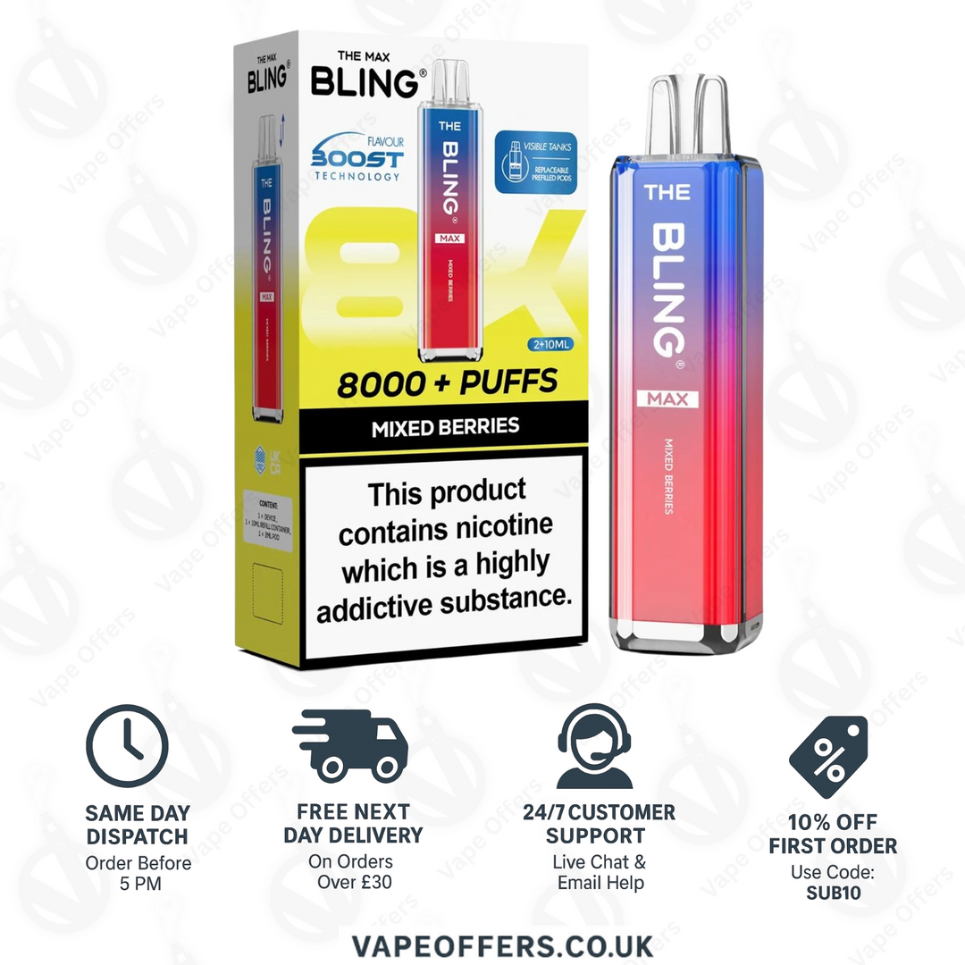 The Crystal Bling Max 8000 Preffilled Pod Kit
