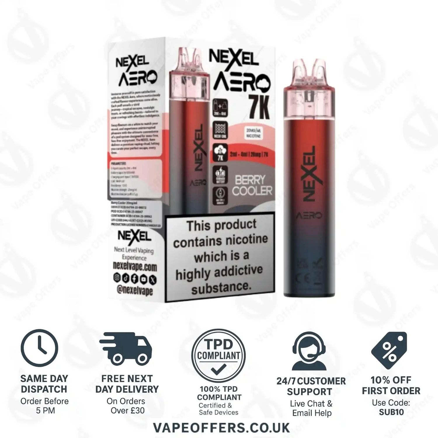 Nexel Aero 7K Prefilled Pod Kit Berry Cooler 