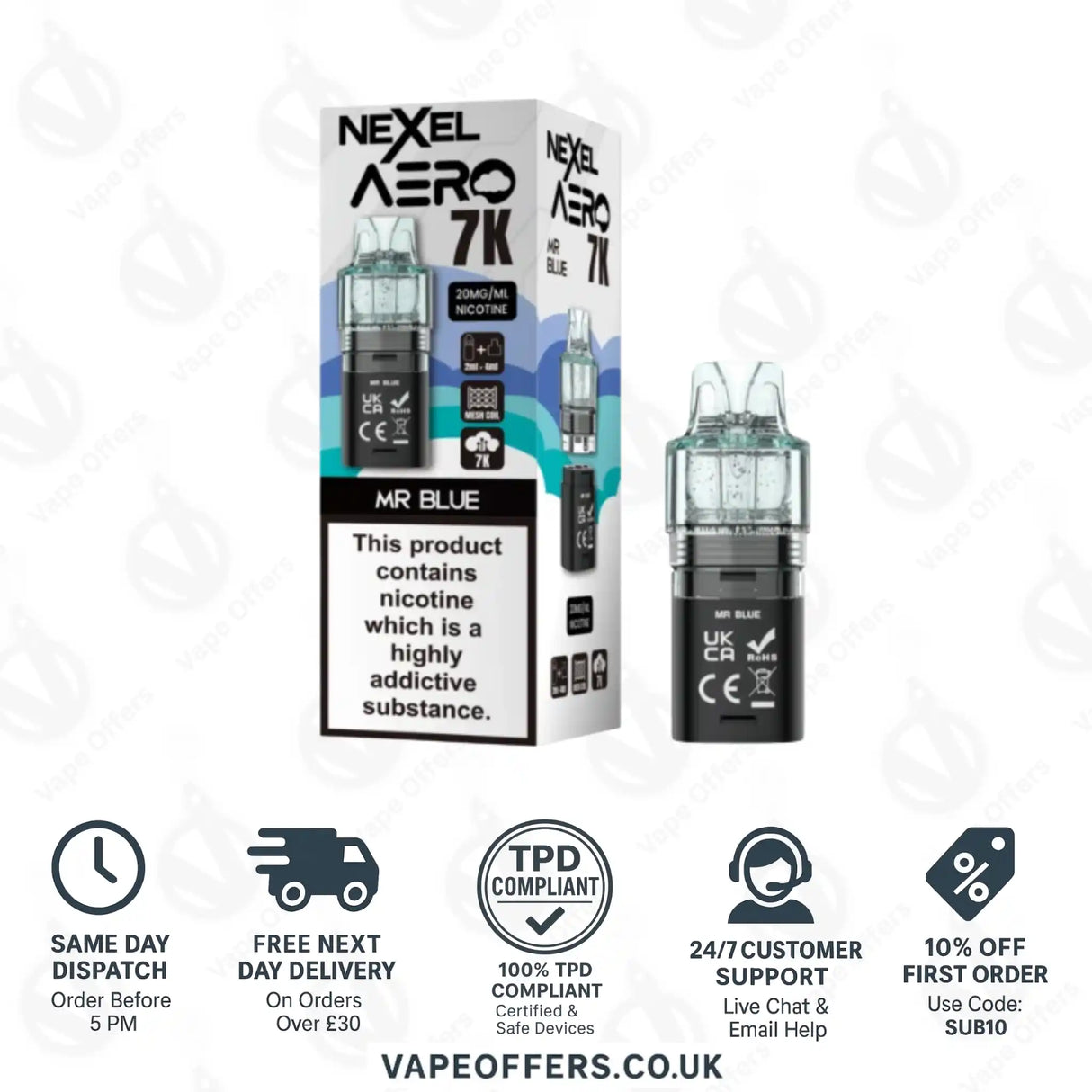 Nexel Aero 7K Prefilled Pods Mr Blue