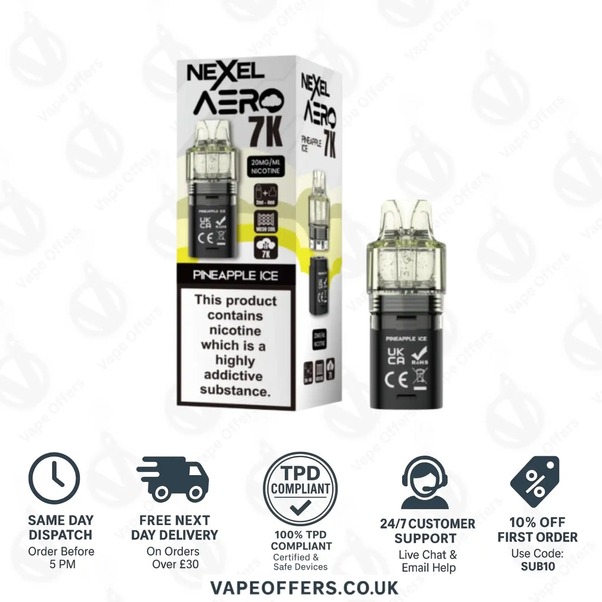 Nexel Aero 7K Prefilled Pods Pineapple Ice