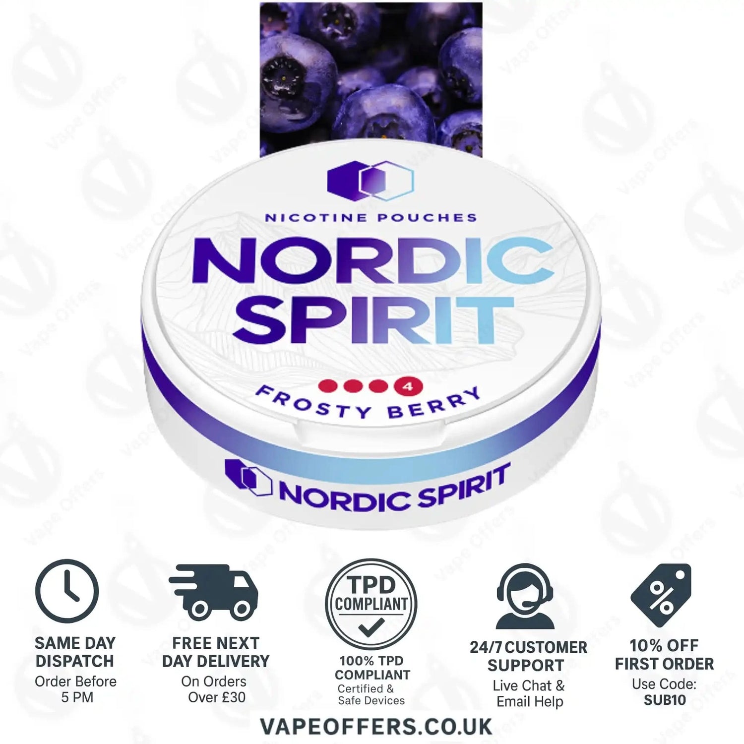 Nordic Spirit Nicotine Pouches Frosty Berry Extra Strong  