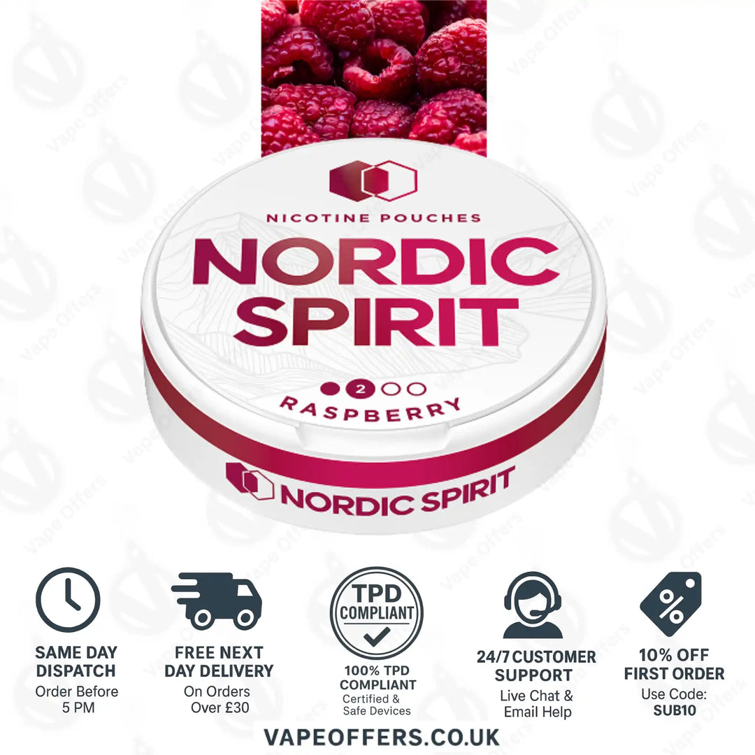 Nordic Spirit Nicotine Pouches Raspberry Regular 