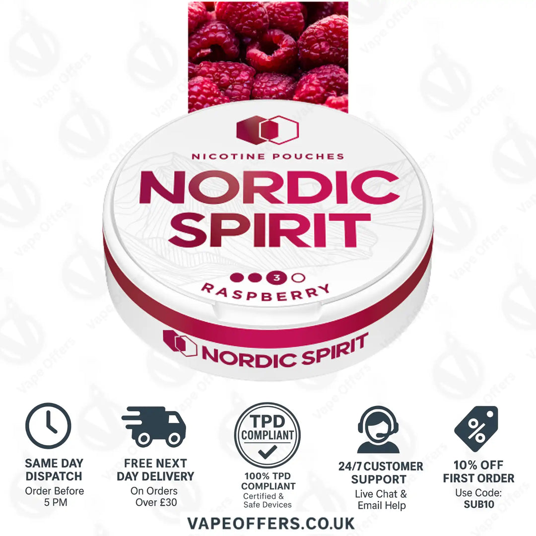 Nordic Spirit Nicotine Pouches Raspberry Strong 