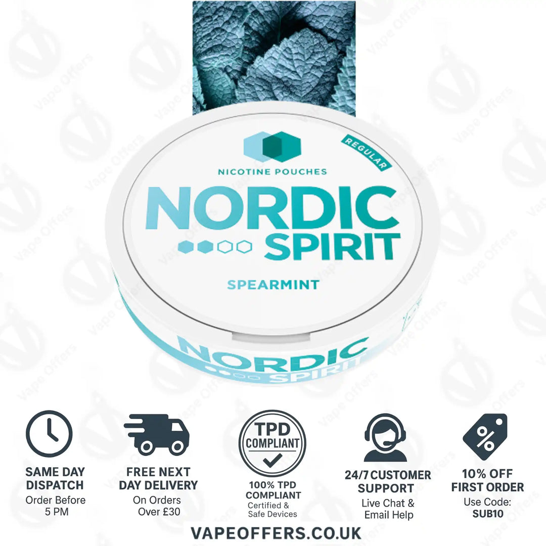 Nordic Spirit Nicotine Pouches Spearmint Regular 