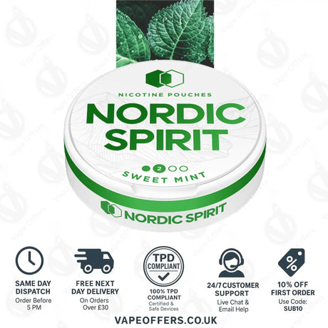 Nordic Spirit Nicotine Pouches Sweet Mint Regular
