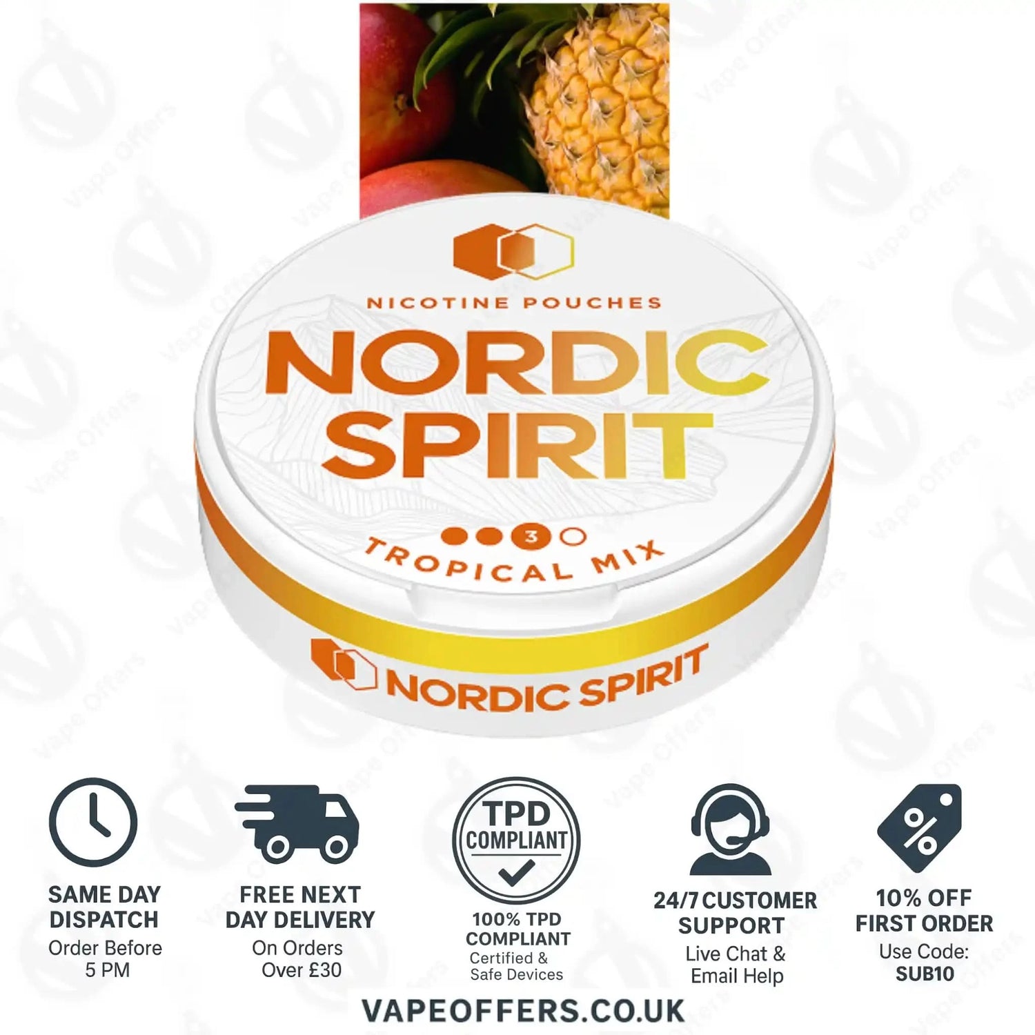 Nordic Spirit Nicotine Pouches Tropical Mix Strong  