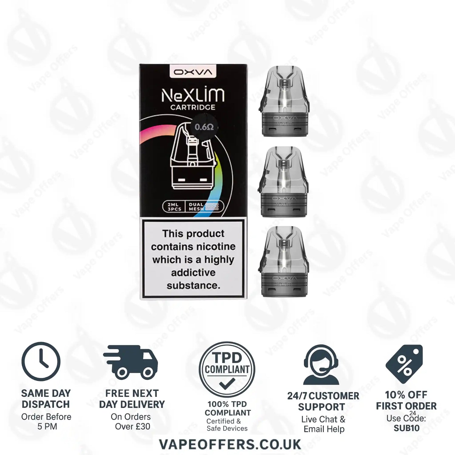 OXVA NeXlim Go Replacement Pod Cartridges 0.6 ohm 