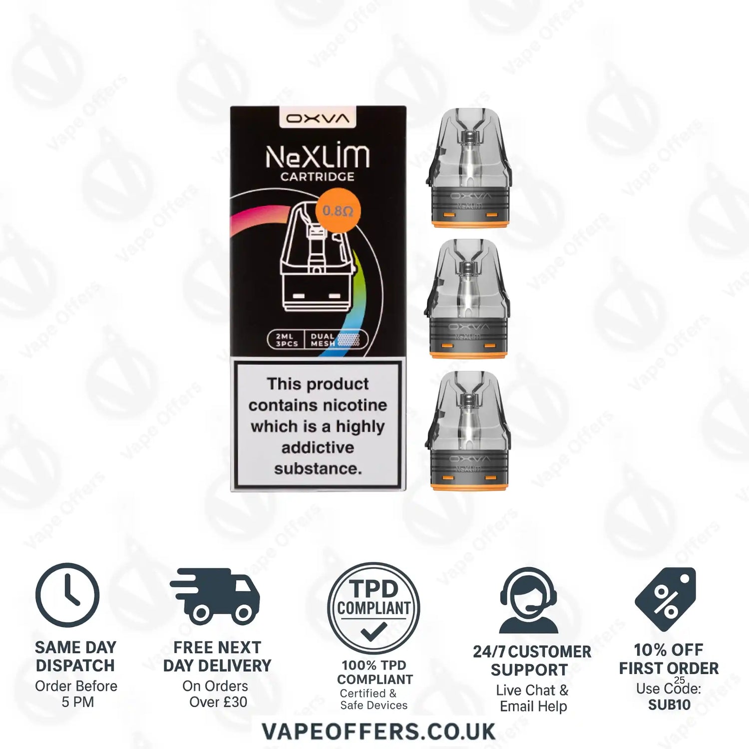 OXVA NeXlim Go Replacement Pod Cartridges 0.8 ohm 