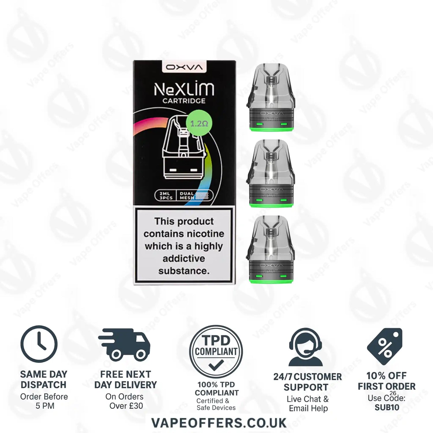 OXVA NeXlim Go Replacement Pod Cartridges 1.2 ohm 