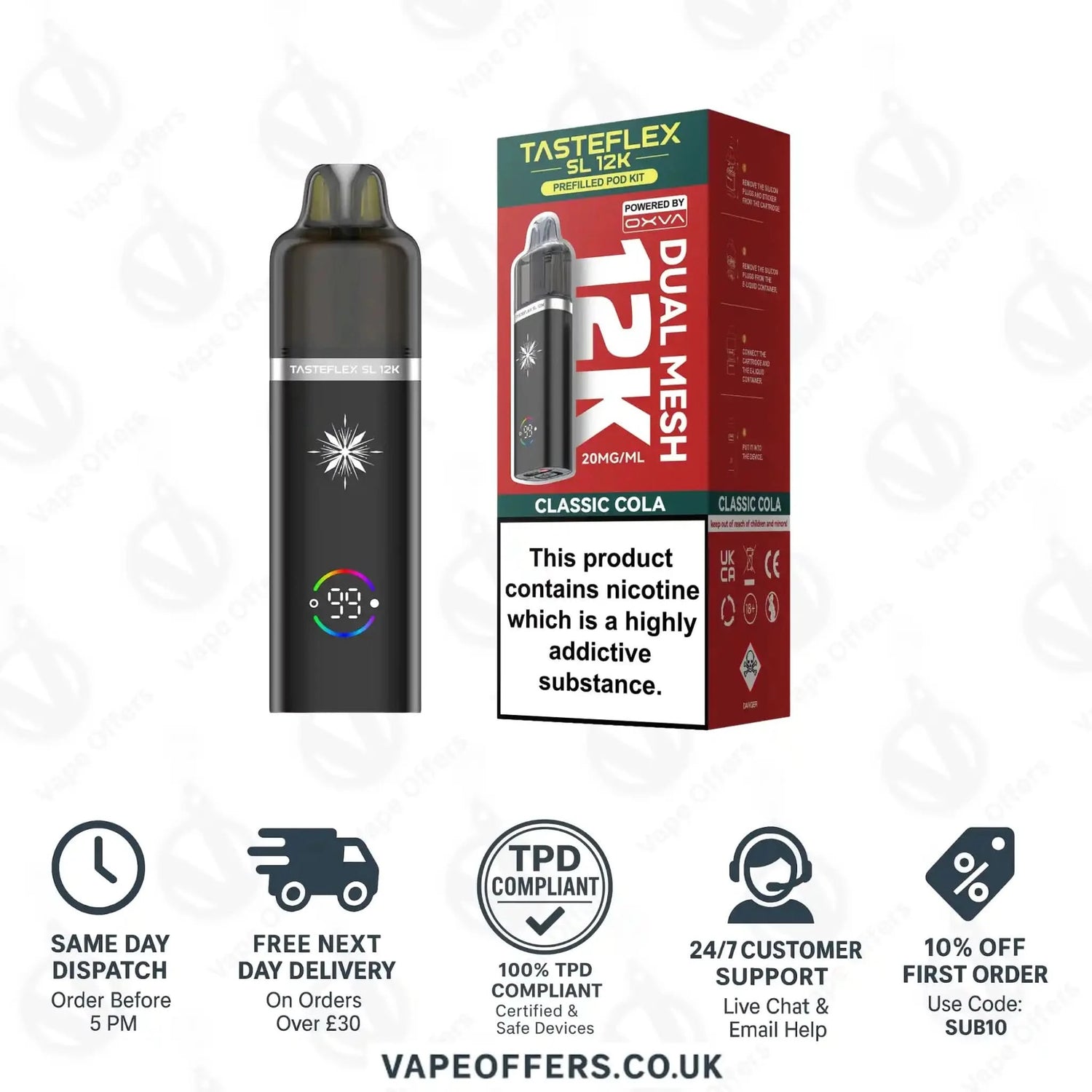 Oxva Tasteflex SL 12K Prefilled Pod Kit Classic Cola 