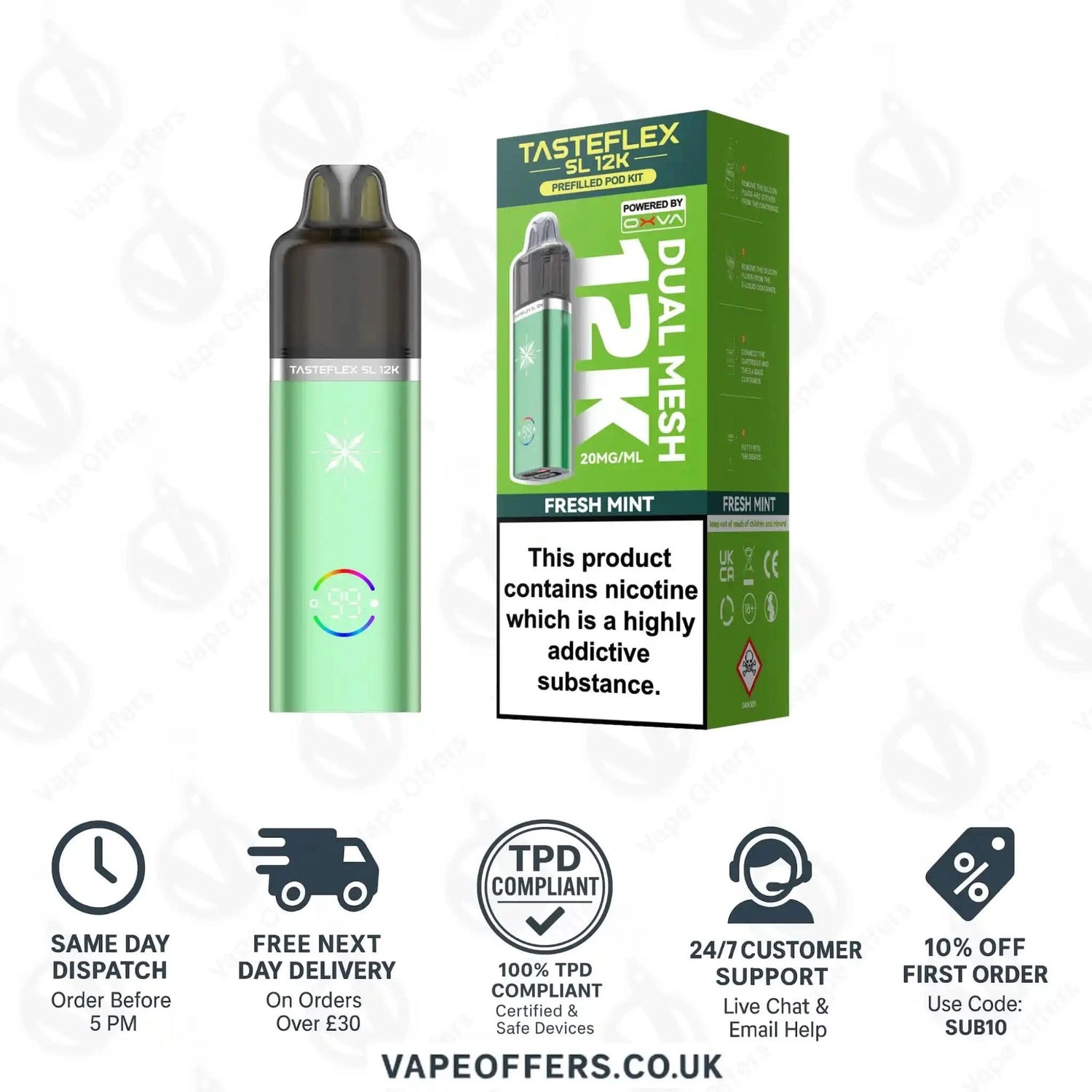 Oxva Tasteflex SL 12K Prefilled Pod Kit Fresh Mint 