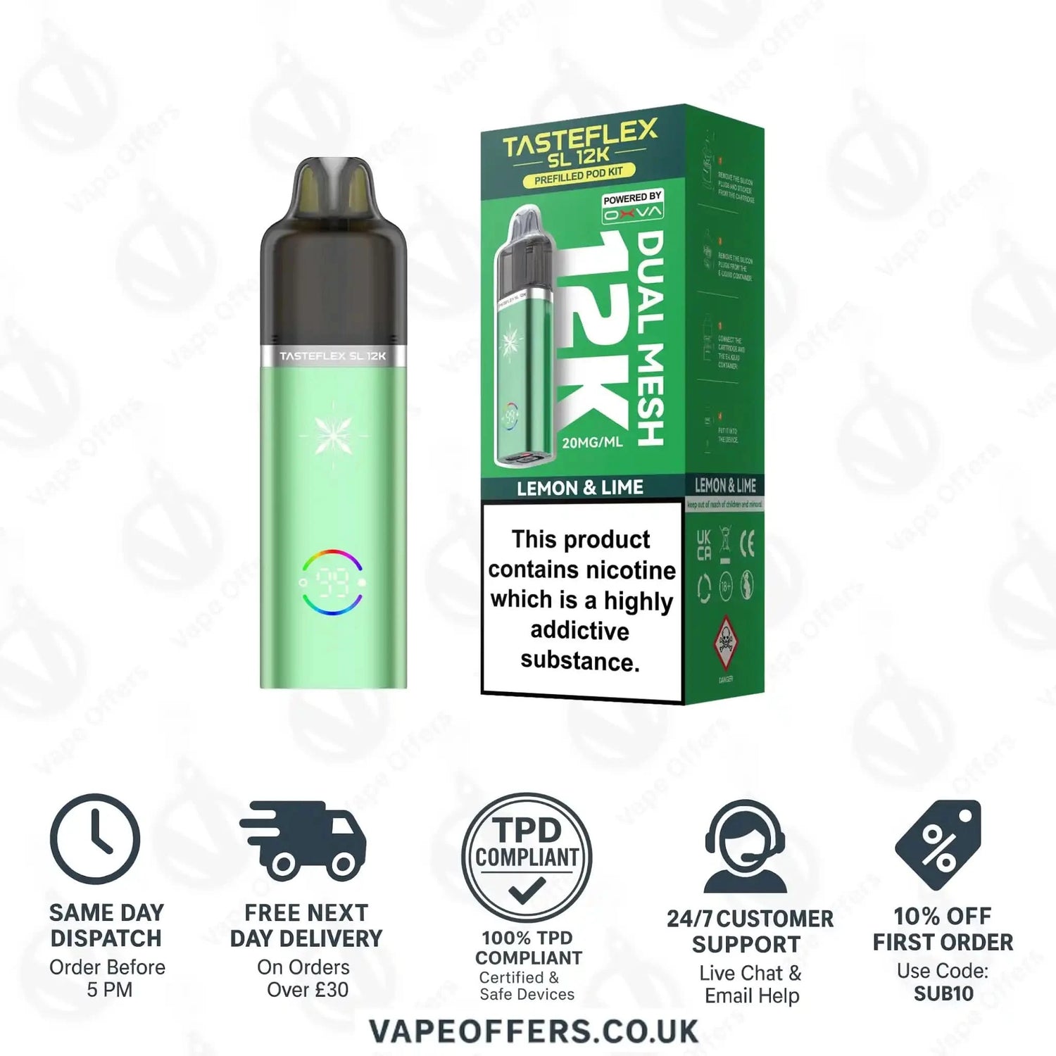 Oxva Tasteflex SL 12K Prefilled Pod Kit Lemon & Lime 