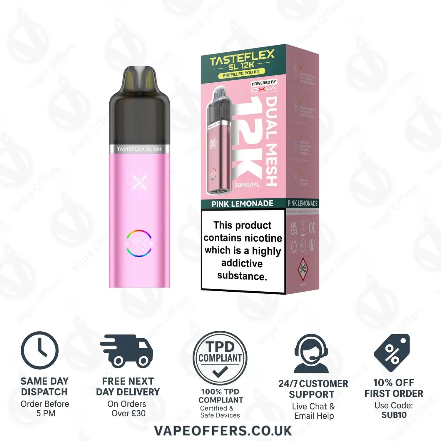 Oxva Tasteflex SL 12K Prefilled Pod Kit Pink Lemonade 