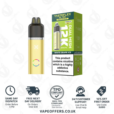 Oxva Tasteflex SL 12K Prefilled Pod Kit White Grape Ice