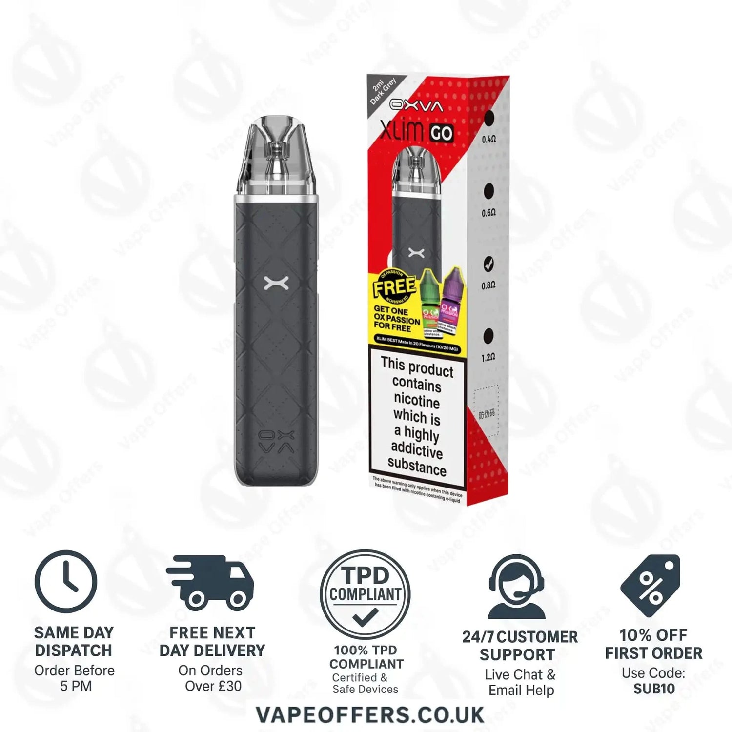 Oxva Xlim Go Pod Vape Kit Drak Grey 