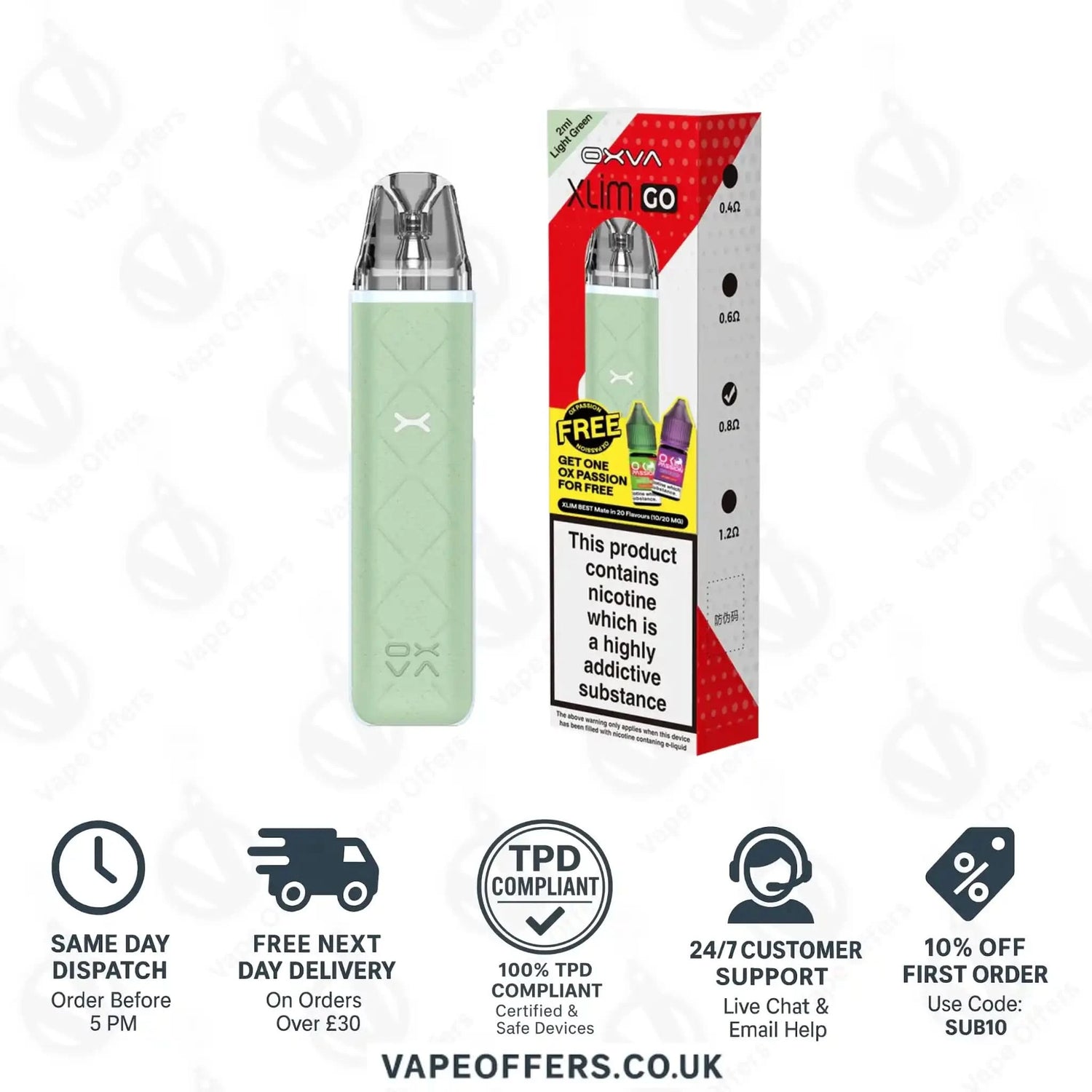 Oxva Xlim Go Pod Vape Kit Light Green 