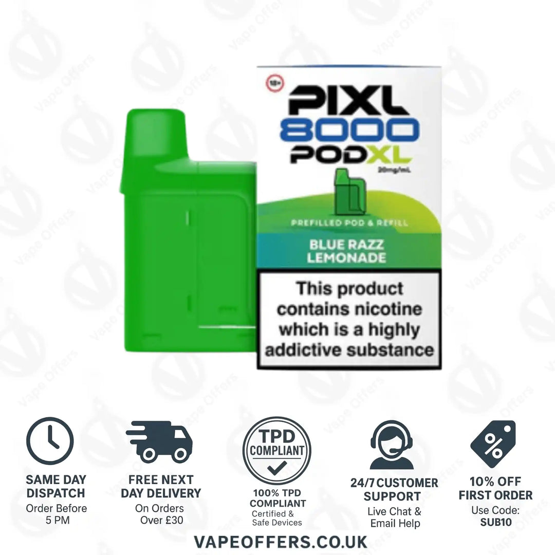 PIXL 8000 Prefilled Vape Pod Blue Razz Lemonade