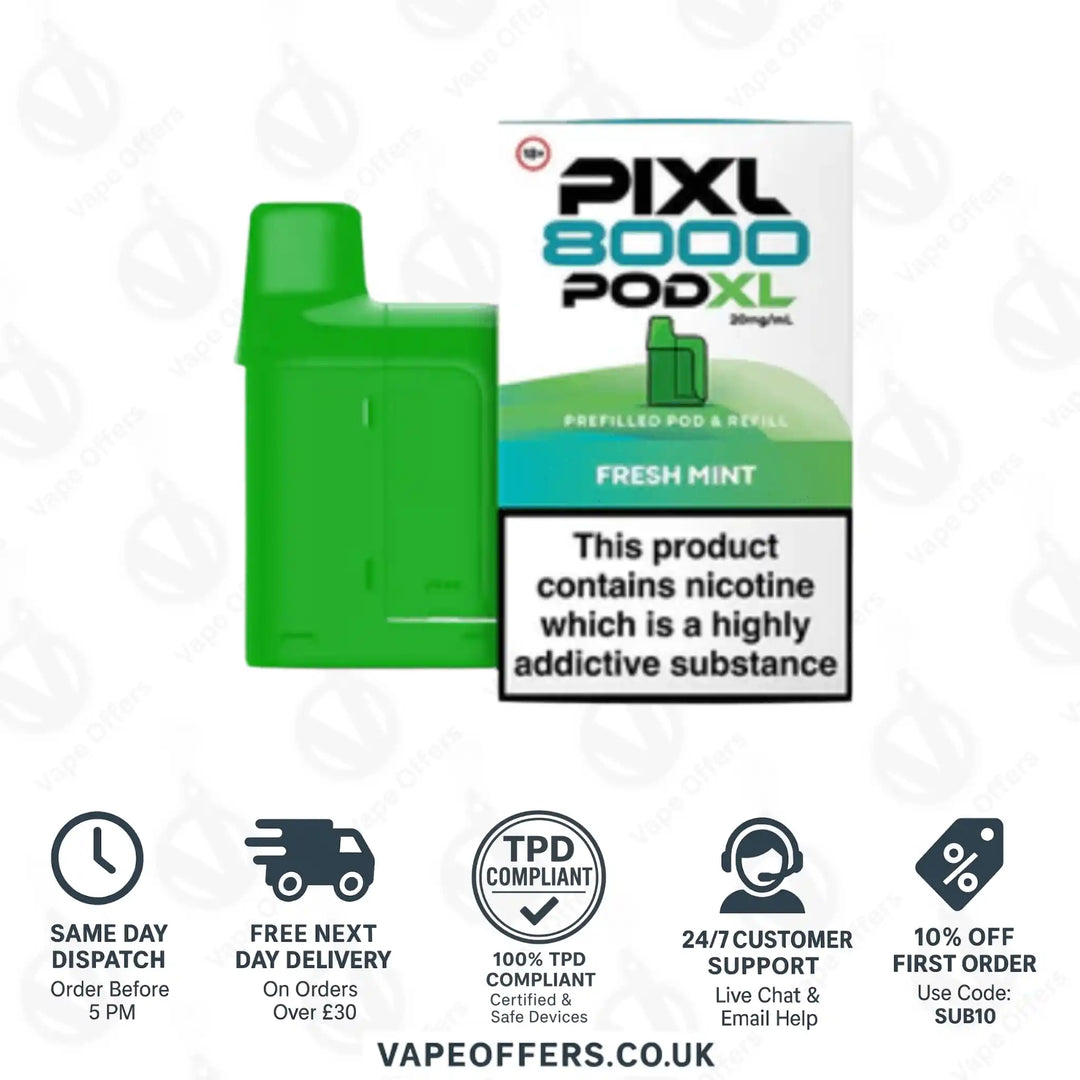 PIXL 8000 Prefilled Vape Pod Fresh Mint