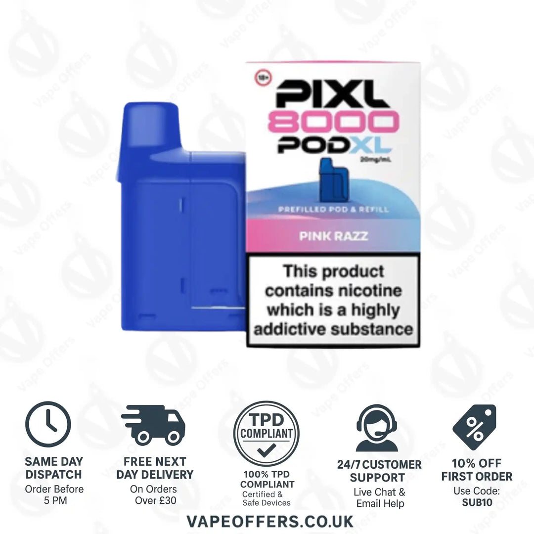 PIXL 8000 Prefilled Vape Pod Pink Razz