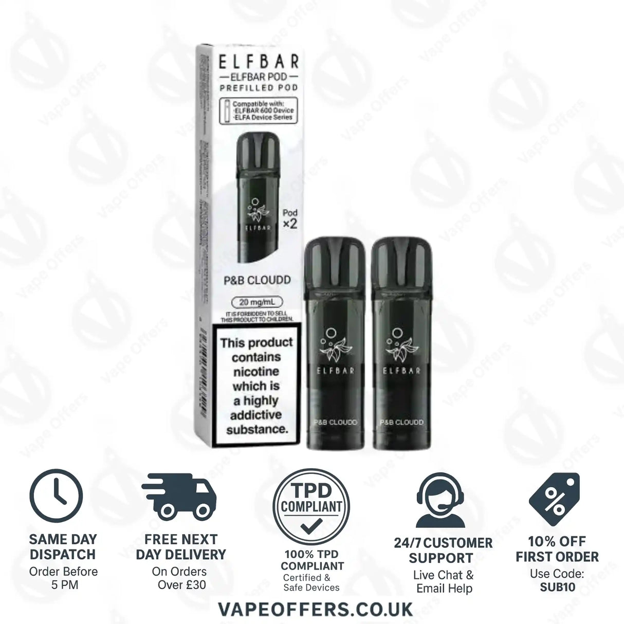 P & B Cloudd Elf Bar 600 Prefilled Pod