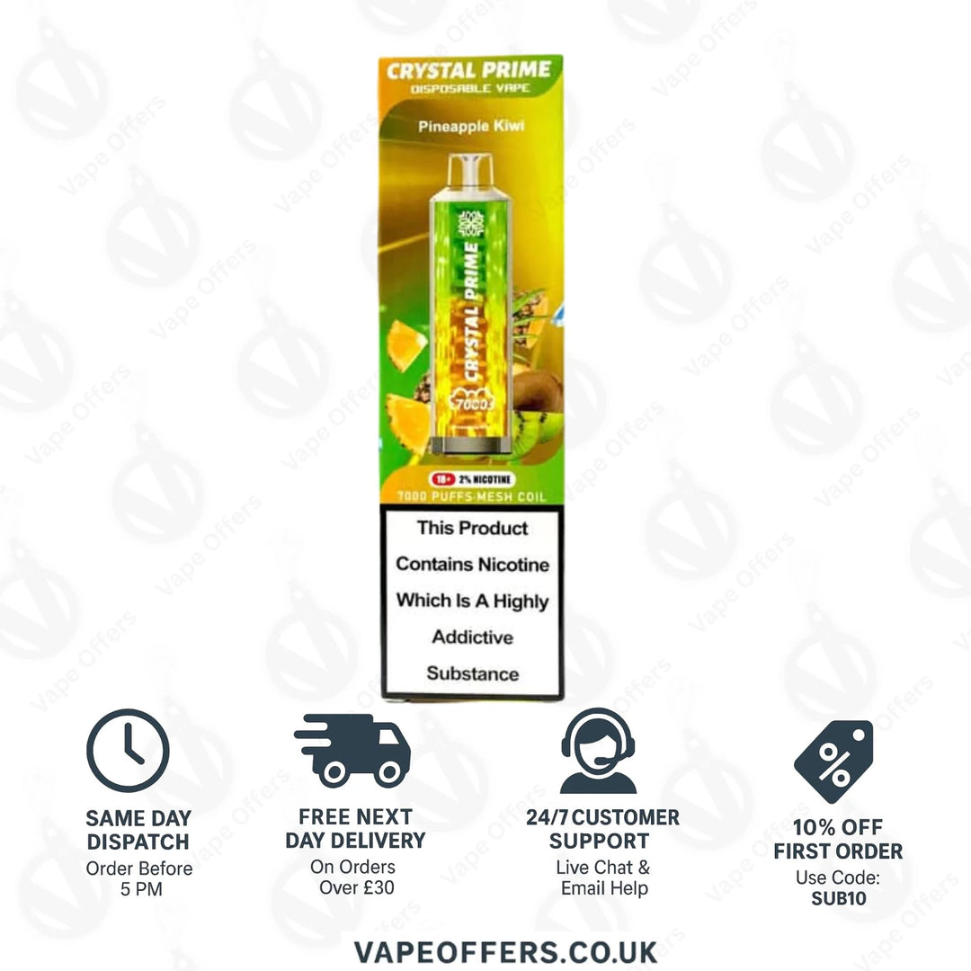 Pineapple Kiwi Crystal Prime 7000 Vape
