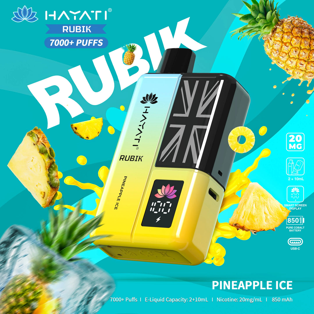 Hayati Rubik 7000 Puffs - Pineapple Ice 