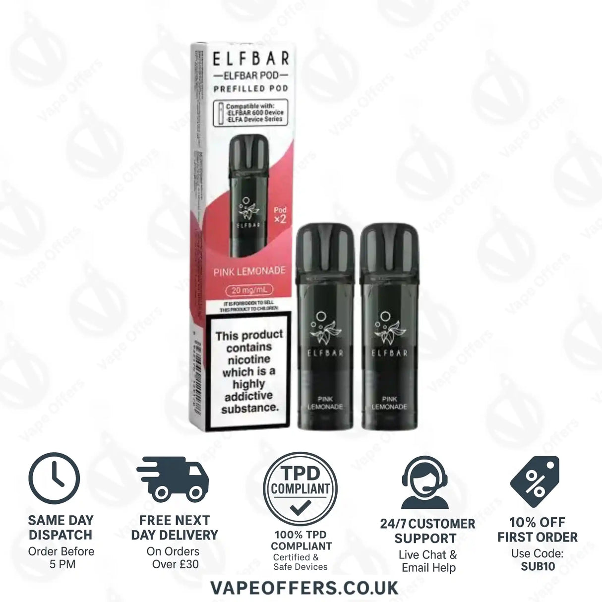 Pink Lemonade Elf Bar 600 Prefilled Pod