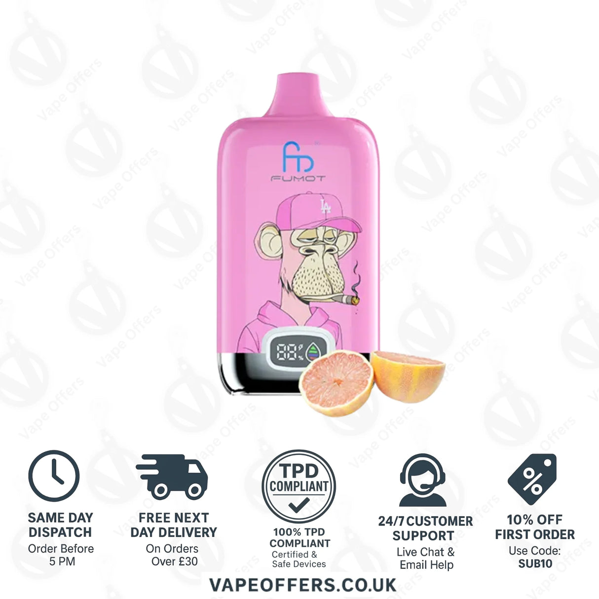 Pink Lemonade Fumot Digital Box 12000 Puffs Vape