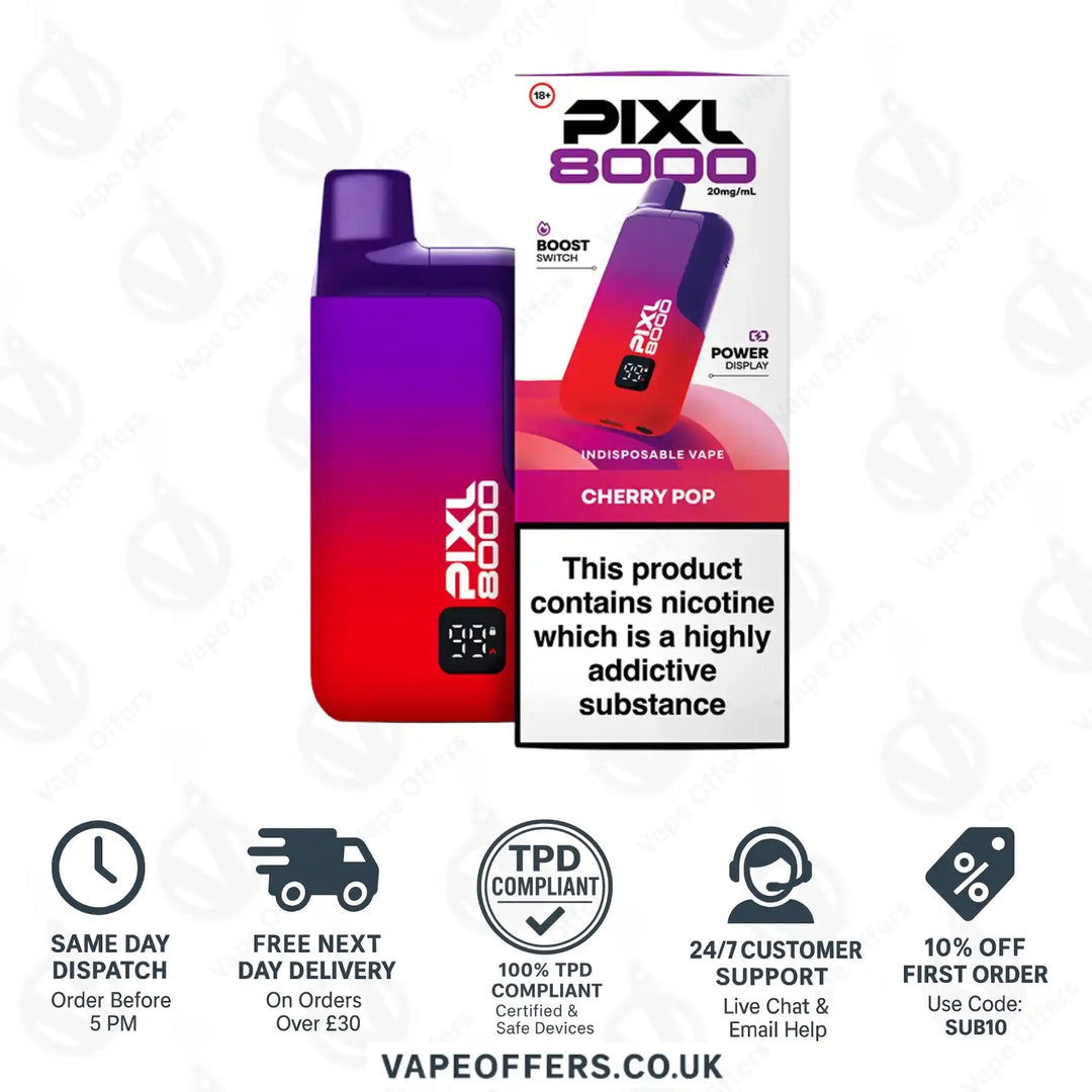 Pixl 8000 Puffs Vape Kit Cherry Pop  