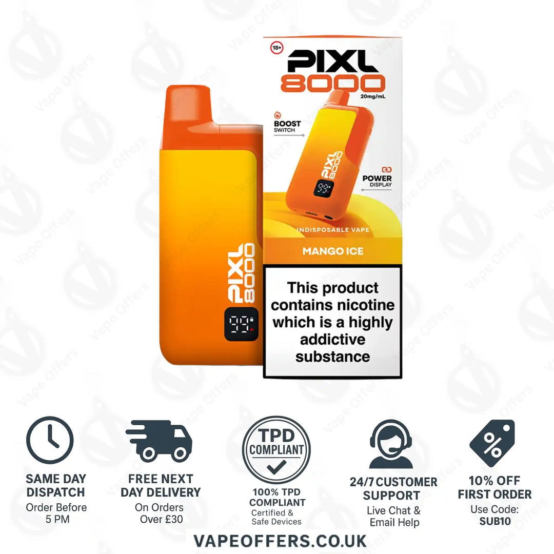 Pixl 8000 Puffs Vape Kit Mango Ice  