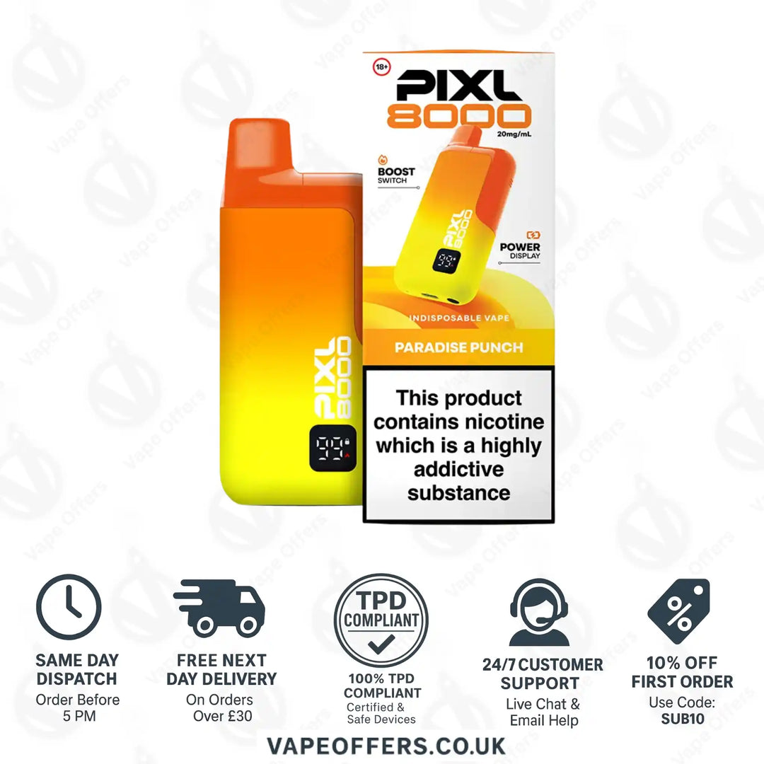 Pixl 8000 Puffs Vape Kit Paradise Punch  