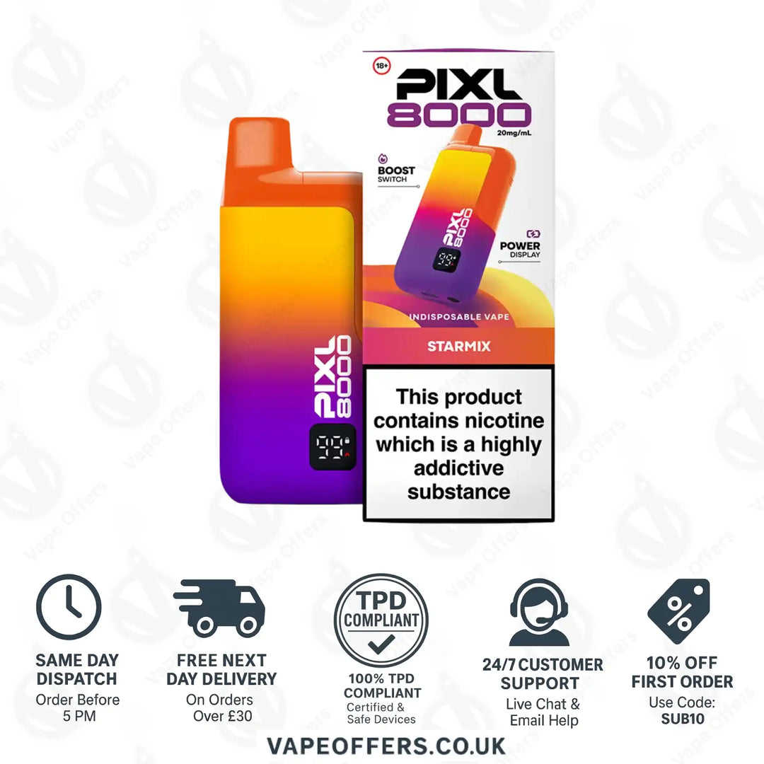 Pixl 8000 Puffs Vape Kit Starmix  