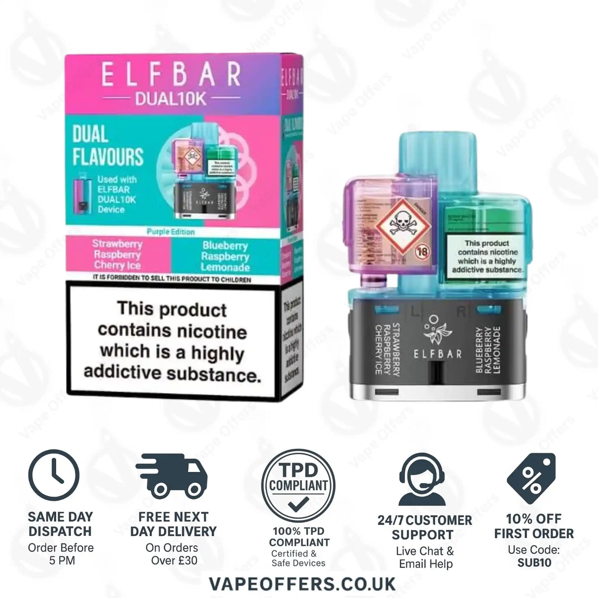 Elf Bar Dual 10K Prefilled Pod Purple Edition