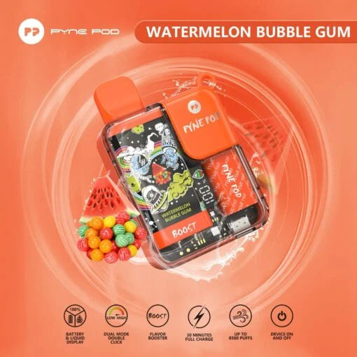 Pyne Pod 8500 Disposable Vape Watermelon Bubble Gum 