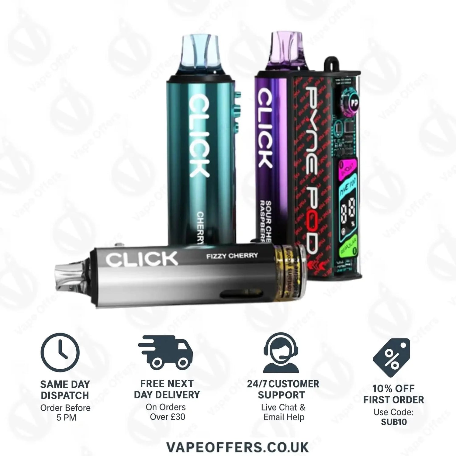 Pyne Pod Click 50K Puffs Prefilled Pod Kit – Cherry Edition 