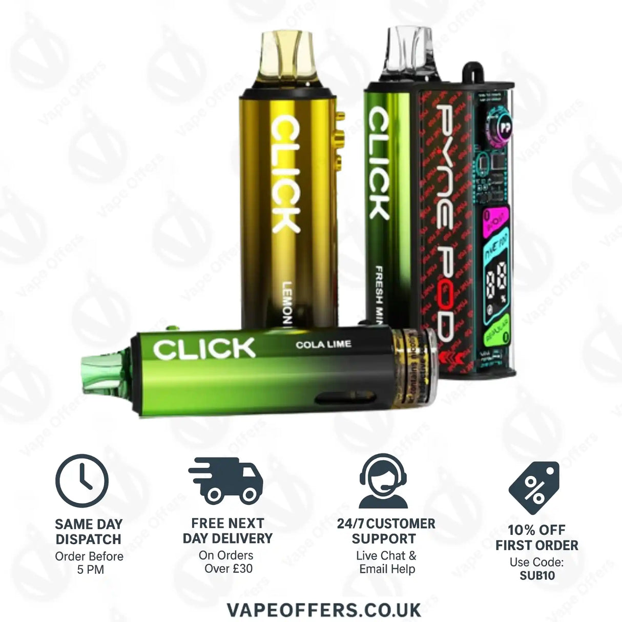 Pyne Pod Click 50K Puffs Prefilled Pod Kit – Green Edition