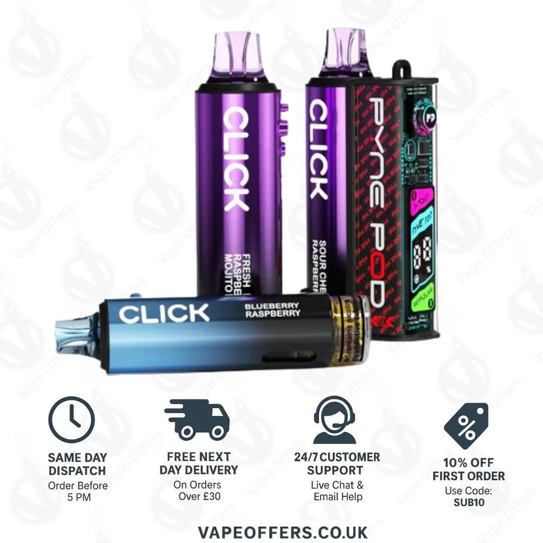 Pyne Pod Click 50K Puffs Prefilled Pod Kit – Raspberry Edition