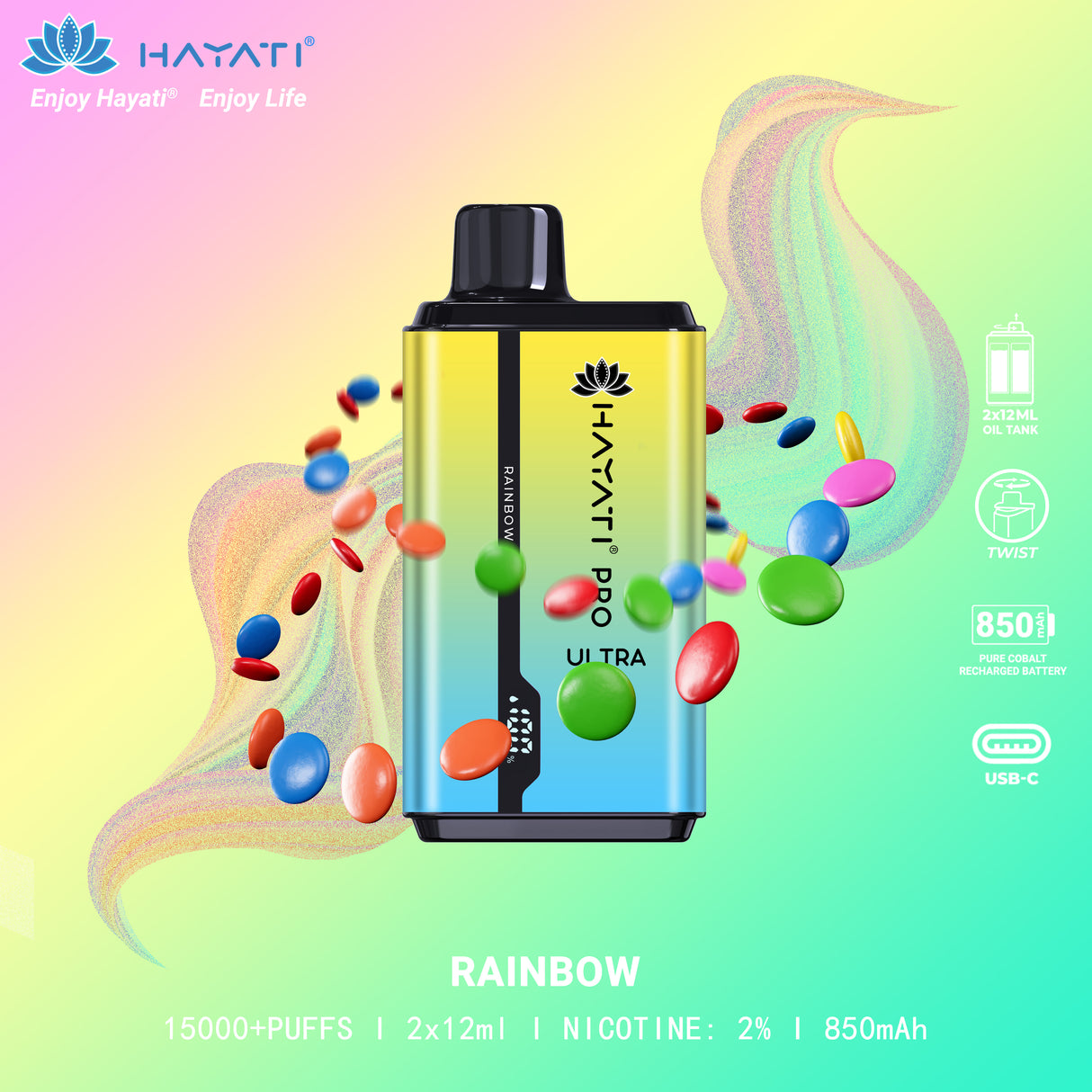 Rainbow - Hayati Pro Ultra 15000 Puffs Vape