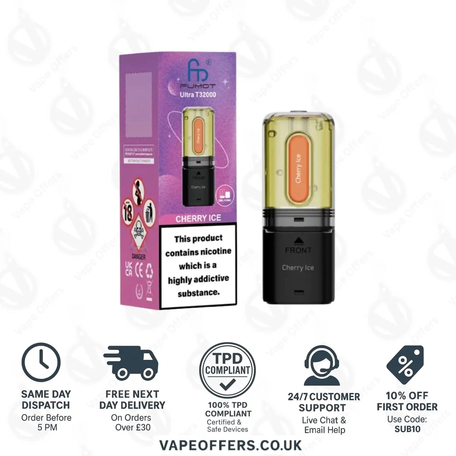 RandM Fumot Ultra T32K Prefilled Pods Cherry Ice 