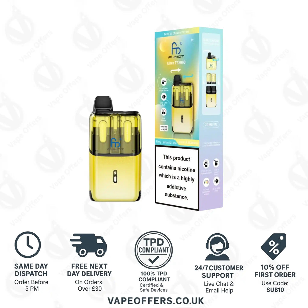RandM Fumot Ultra T32K Puffs Prefilled Pod Kit Fizzy Lemon Lime