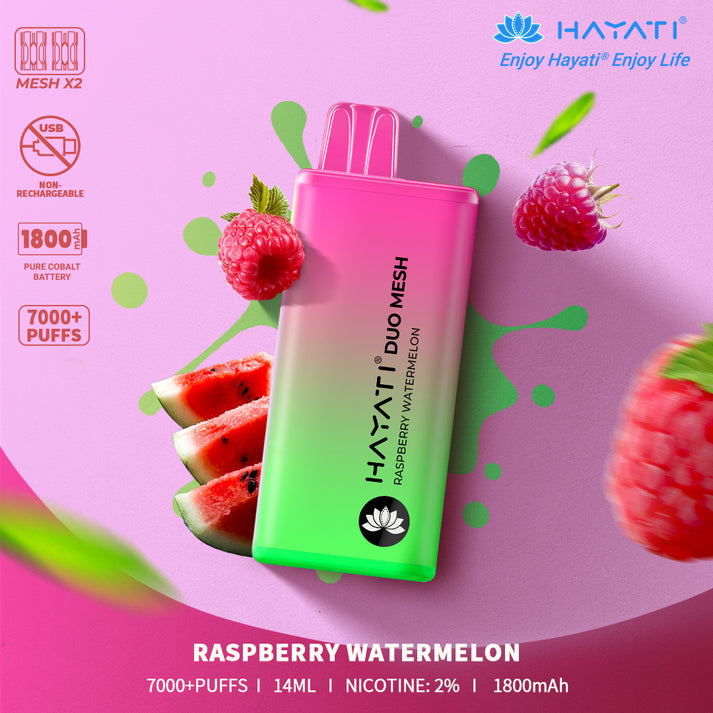 Crystal Pro Max By Hayati 7000 Duo Mesh - Raspberry Watermelon