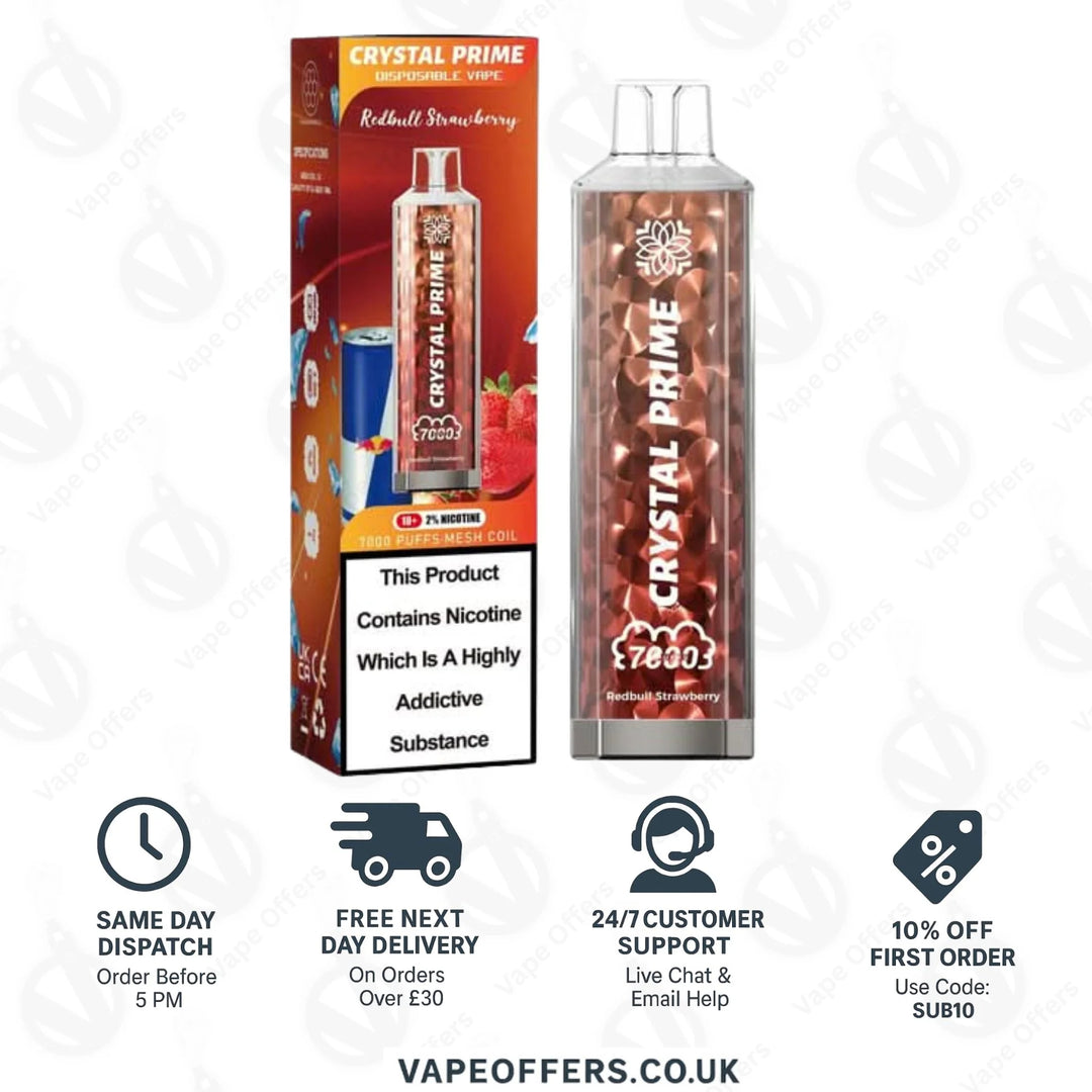 Redbull Strawberry Crystal Prime 7000 Vape