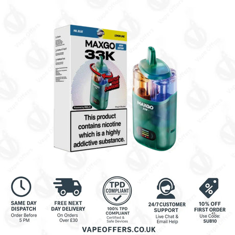 Relax Maxgo Combo 33K Prefilled Pod Kit Mr Blue and Lemon Lime