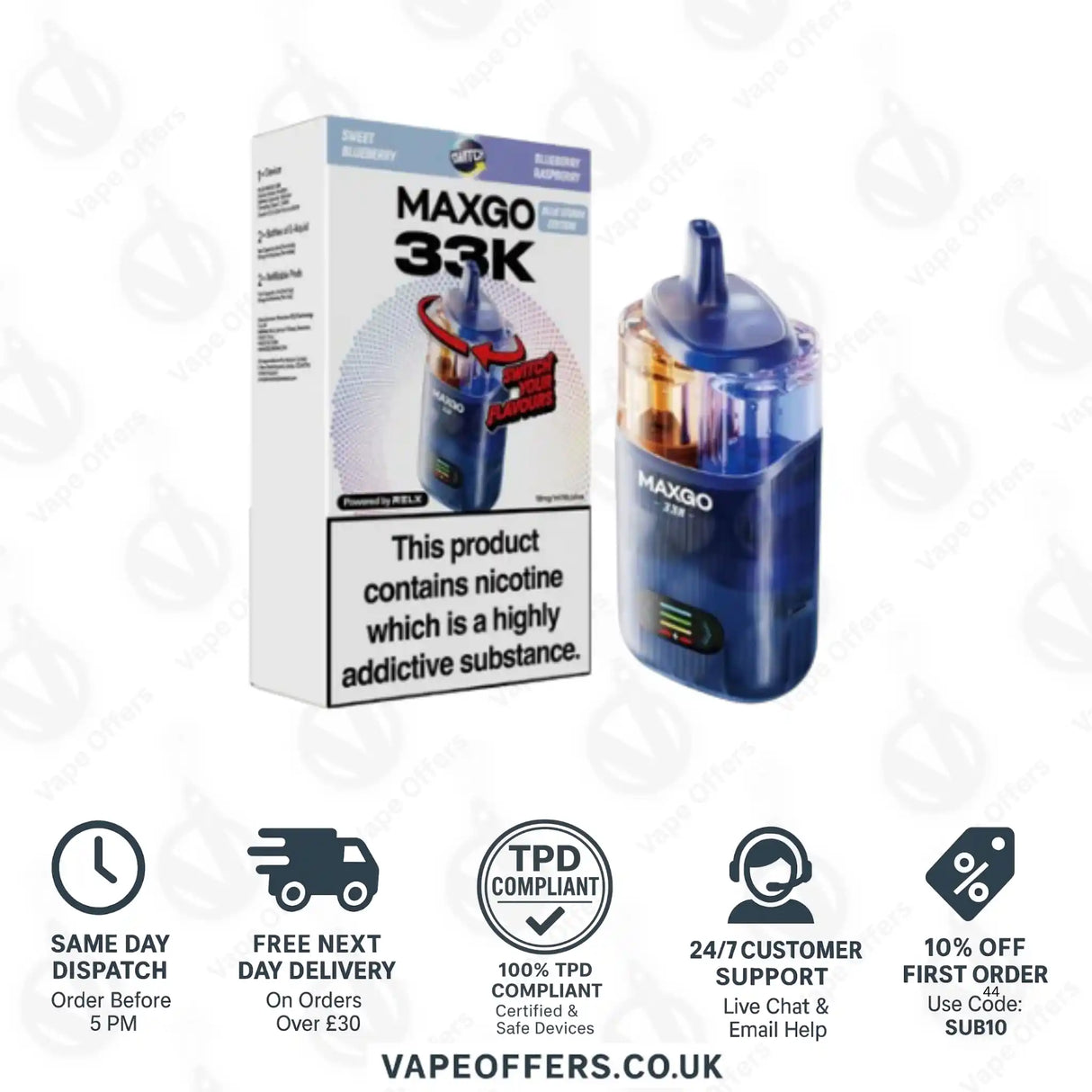 Relax Maxgo Combo 33K Prefilled Pod Kit Sweet Blueberry and Blueberry Raspberry