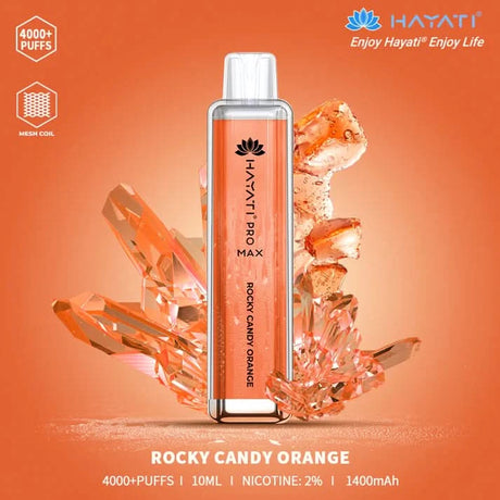 Crystal Pro Max 4000+ Puffs Disposable Vape - Rocky Candy Orange