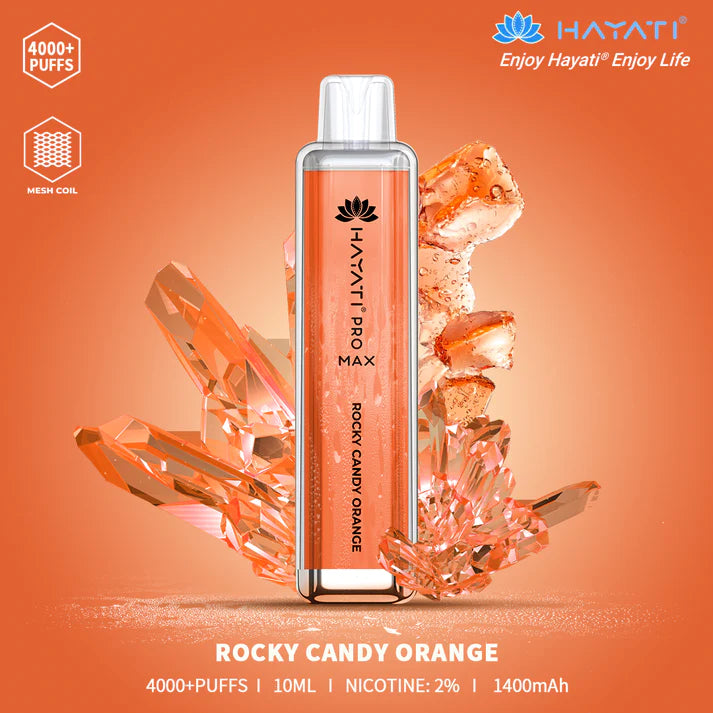 Crystal Pro Max 4000+ Puffs Disposable Vape - Rocky Candy Orange